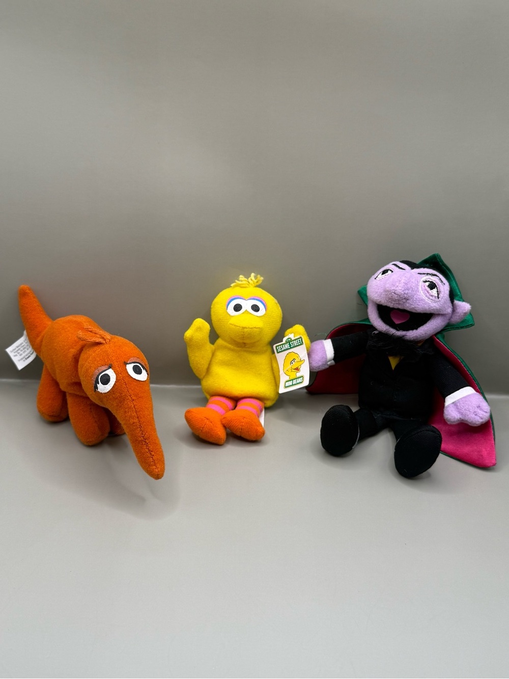Vintage Sesame Street Plush Toy Lot Finger Puppet Count Dracula